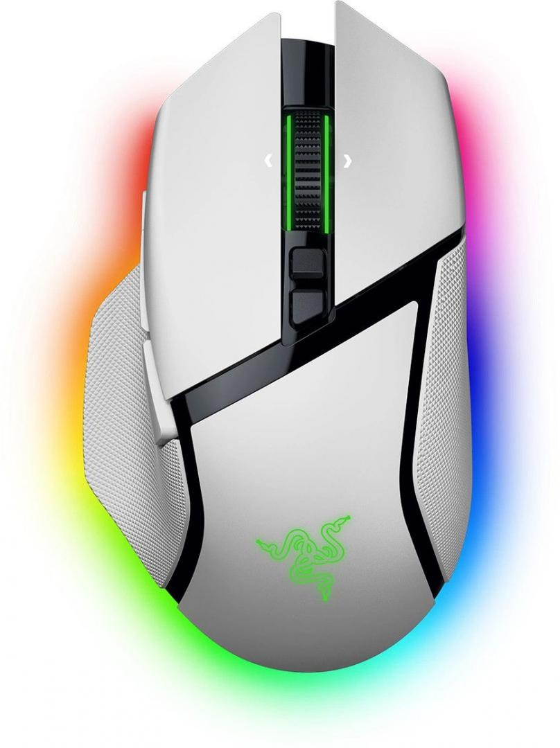 Razer Basilisk V3 Pro 35K, wireless, bluetooth, rezolutie maxima 35000 DPI,  iluminare Razer Chroma™ RGB, senzor Focus Pro 35K Optical Sensor Gen-2,  alb