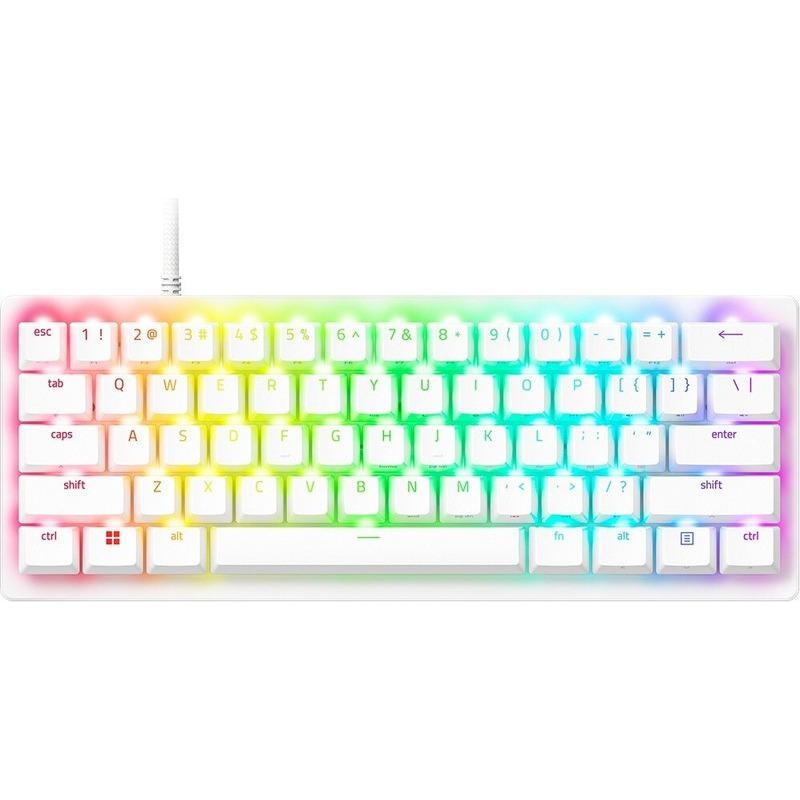 Tastatura Razer Huntsman V3 Pro Mini, swtich Razer™ Analog Optical Switch Gen-2, iluminare Razer Chroma RGB, US layout, alb