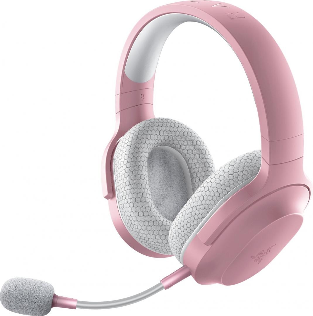 Casti cu microfon Razer Barracuda X - Quartz (2022) wireless,  Wireless Multi-platform Gaming and Mobile Headset, USB-C, 20 Hz – 20 kHz, 32ohm, 96db, driver 40mm, roz