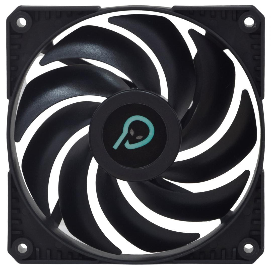 Ventilator Spacer 120x120x25mm, 45CFM, 1600 RPM, putere 1.8W, tip rulment hidraulic, conector 3-pin, fara led, negru