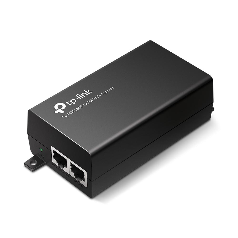 "2.5G PoE+ Injector Adapter PORT: 1× 2.5G PoE Port, 1× 2.5G Non-PoE Port SPEC: 802.3at/af Compliant, Data and Power Carried over The Same Cable Up to 100 Meters, Plastic Case, Pocket Size"
