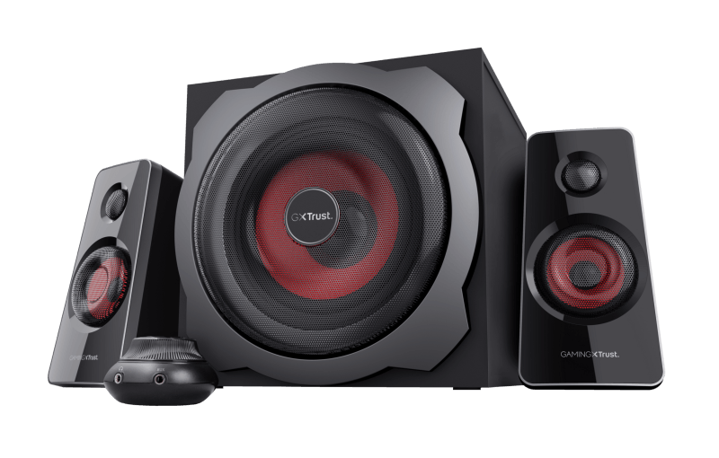 Boxe Trust GXT 38 TYTAN 2.1, intrare audio 3.5 mm, Line-in, putere 120 W, frecventa raspuns 20 Hz, 20.000 Hz, negru