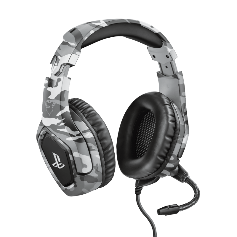 Casti gaming Trust GXT 488 Forze cu fir, lungime cablu 120 cm, frecventa raspuns 20 Hz, 20.000 Hz, sunet stereo, frecventa raspuns microfon 50 Hz, 10.000 Hz, pentru PS4 si PS5, gri