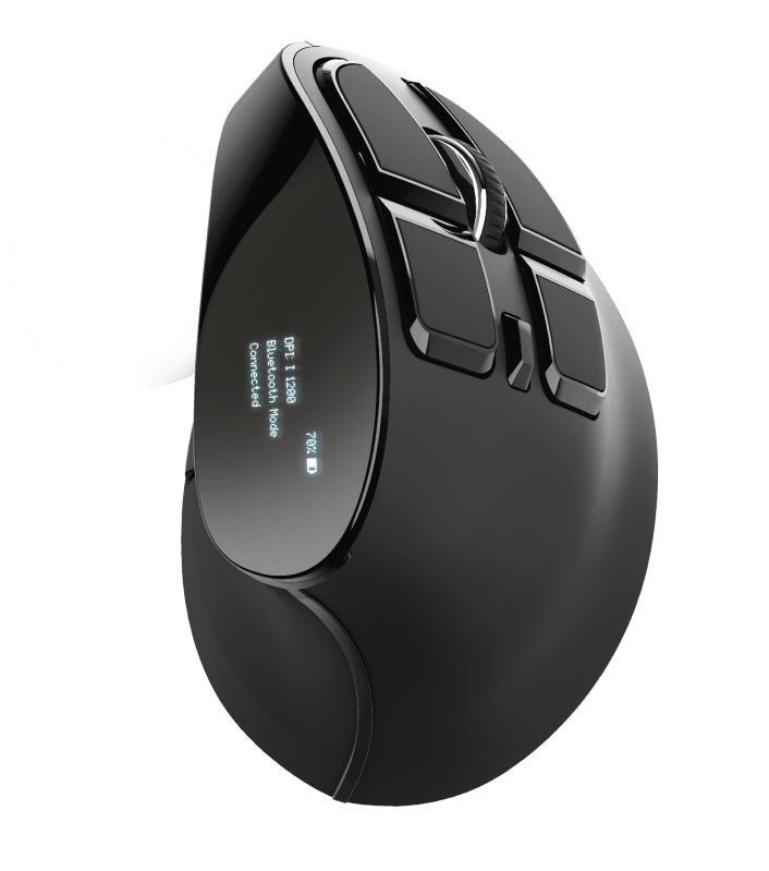 Mouse Trust Voxx, Rechargeable Ergonomic Wireless, negru