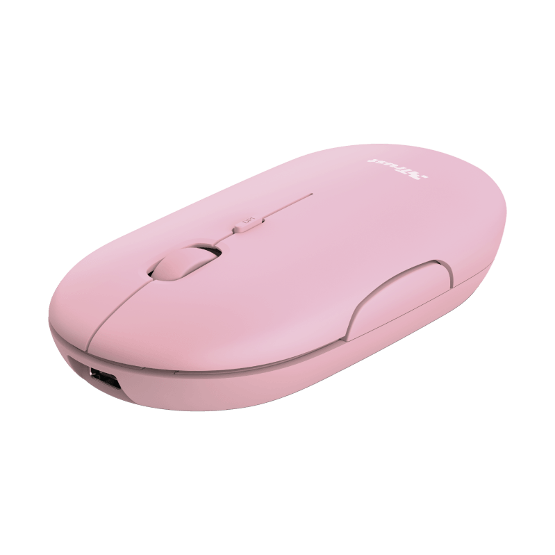 Mouse Trust Puck, Rechargeable Bluetooth, roz