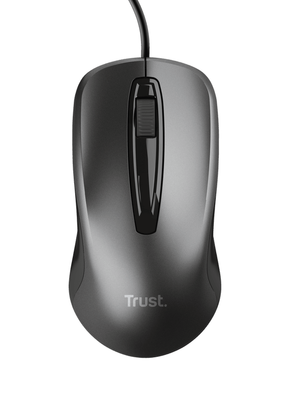 Mouse Trust cu fir, optic, rezolutie maxima 1200 DPI, negru