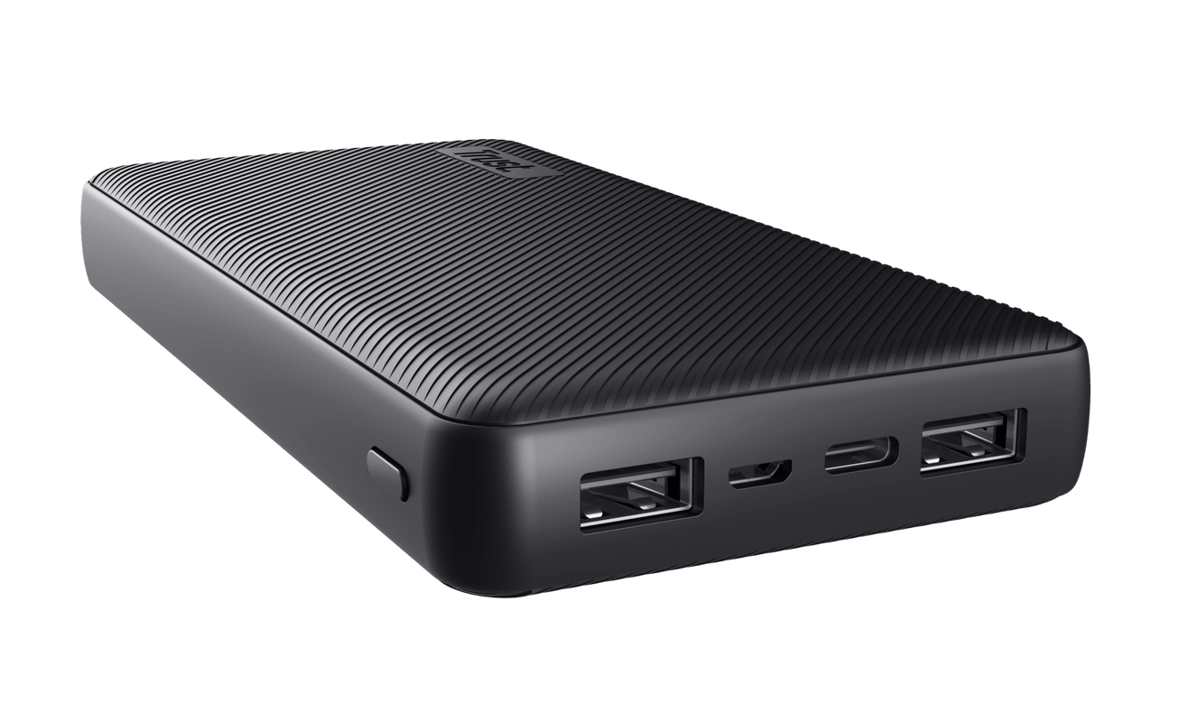 Baterie externa Trust Primo 20.000mAh, 3 porturi: 2 x USB-A (12W) si 1 x USB-C (15W), negru