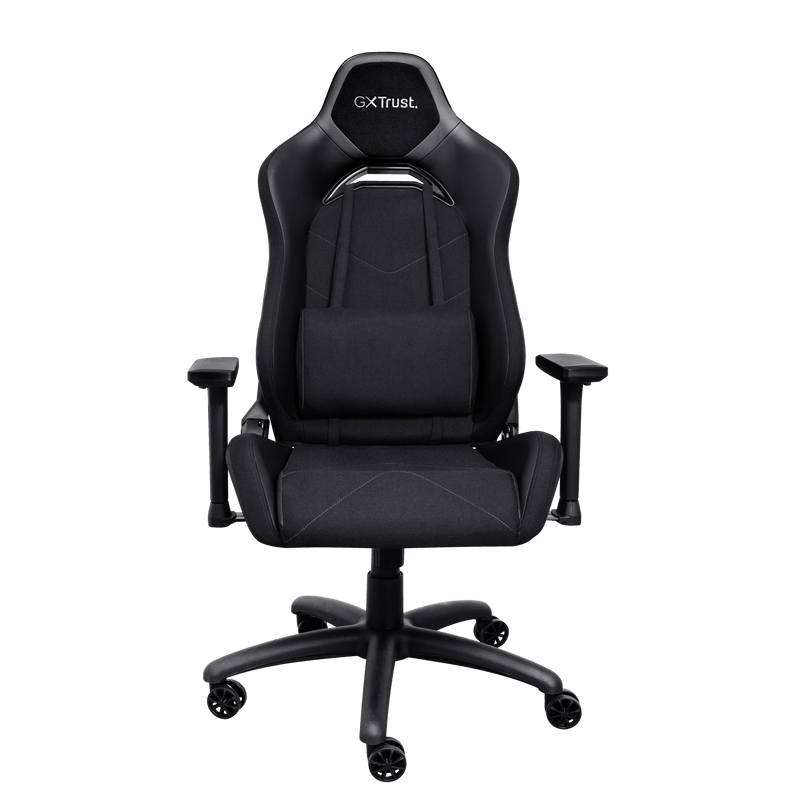 Scaun gaming Trust GXT 714 Ruya, greutate maxima suportata 150 kg, inaltime adjustabila scaun 10 cm, baza stea cu 5 roti, negru