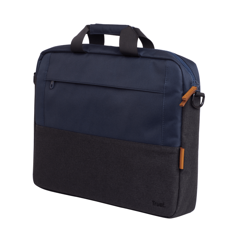 Geanta laptop Trust Lisboa, pentru laptopuri cu diagonala pana in 15.6",2 compartimente, material POM, RPET Polyester, RPET, volum 2.1 L, albastru