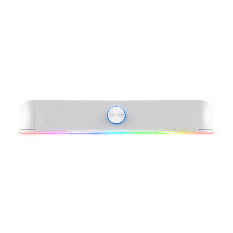 Soundbar Trust GXT 619W Thorne, putere maxima iesire 12W, freccventa raspuns 150 Hz - 20.000 Hz, impendata difuzor 4 Ohm, cu iluminare, alb