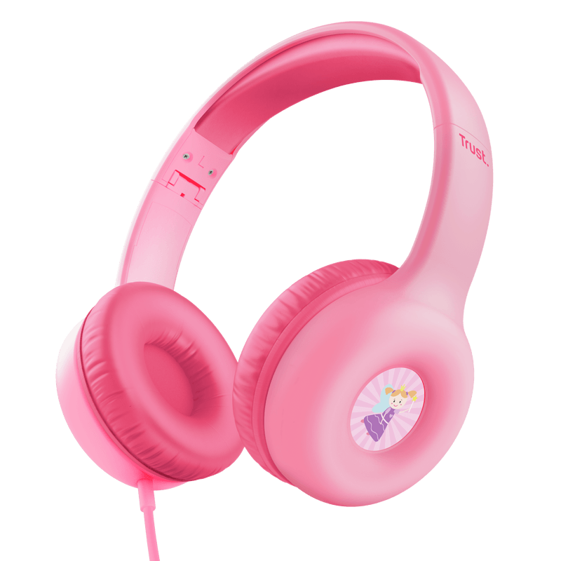 Casti Trust Nouna cu fir kids, frecventa raspuns 20 Hz - 20.000 Hz, senzitivitate 92 dB, roz