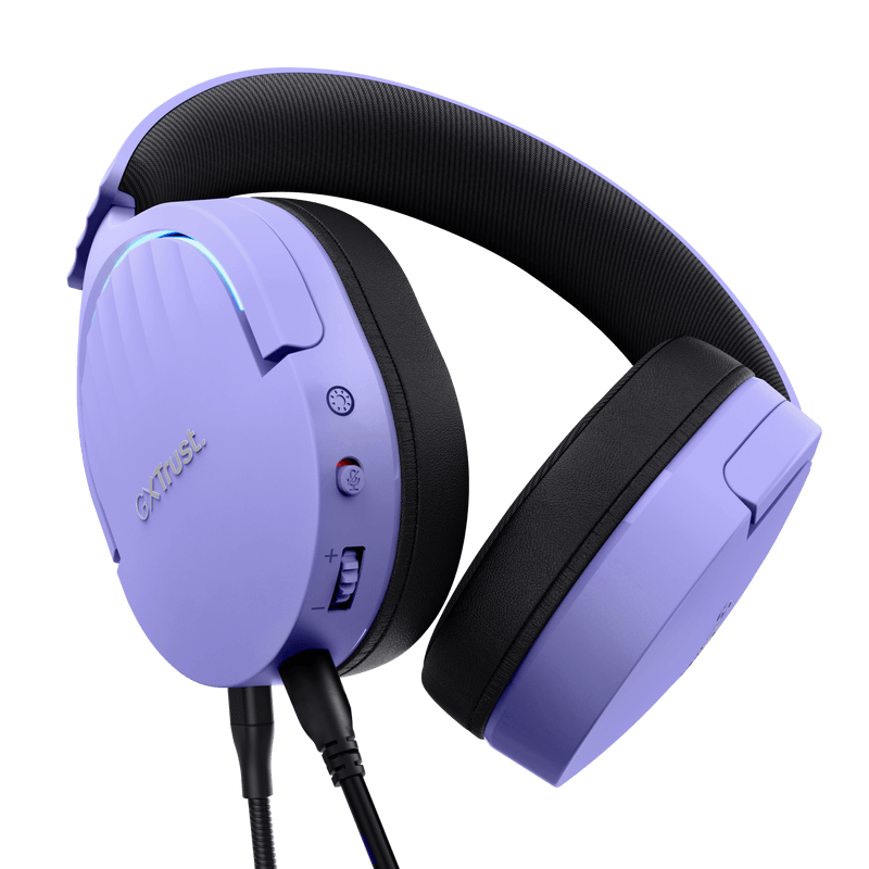 Casti gaming TrustGXT 490P Fayzo cu fir, interfata USB 2.0, frecventa de raspuns 20 Hz - 20.000 Hz, sensivitate 100 dB, mov