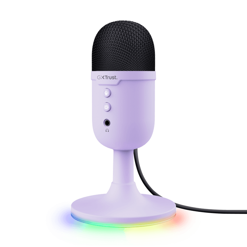 Microfon Trust cu fir GXT 234P Yunix, frecventa raspuns 100 Hz - 16.000 Hz, cardioid, senzitivitae 32 dB, violet