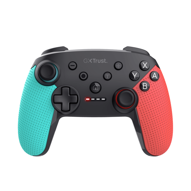 Controller wireless Trust Muta pentru consola Nintendo Switch, 15 butoane, controale: A, B, X, Y, L1, L2, L3, R1, R2, R3, reset, 8-way, start, select, d-input, multicolor