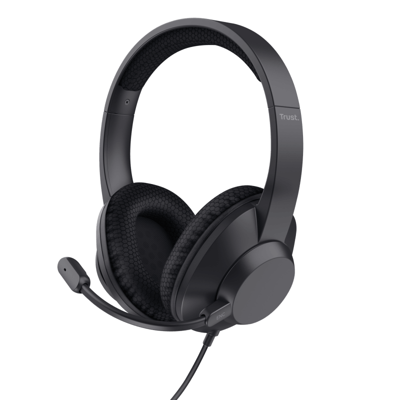 Casti cu fir Trust Ayda Max, interfata USB-C, USB-A, frecventa raspuns 20 Hz, 20.000 Hz, sunet stereo, negru