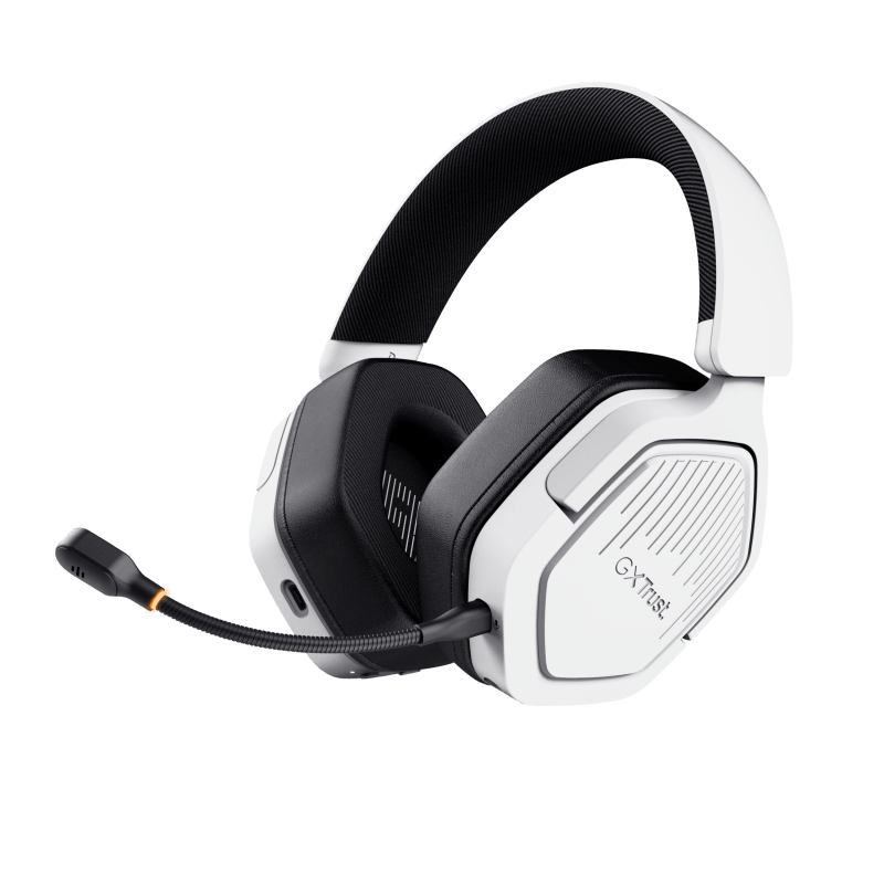 Casti wireless Trust GXT 492W Carus, material ABS, conector 3.5mm, frecventa raspuns 20 Hz, 20.000 Hz, sunet stereo, nivel sunet 104 dB, alb