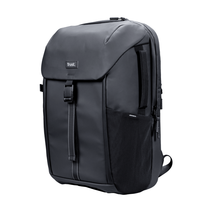 Rucsac laptop Trust Travel, dimensiune maxima laptop 17", 15 compartimente, material RPET, volum 25 L, negru