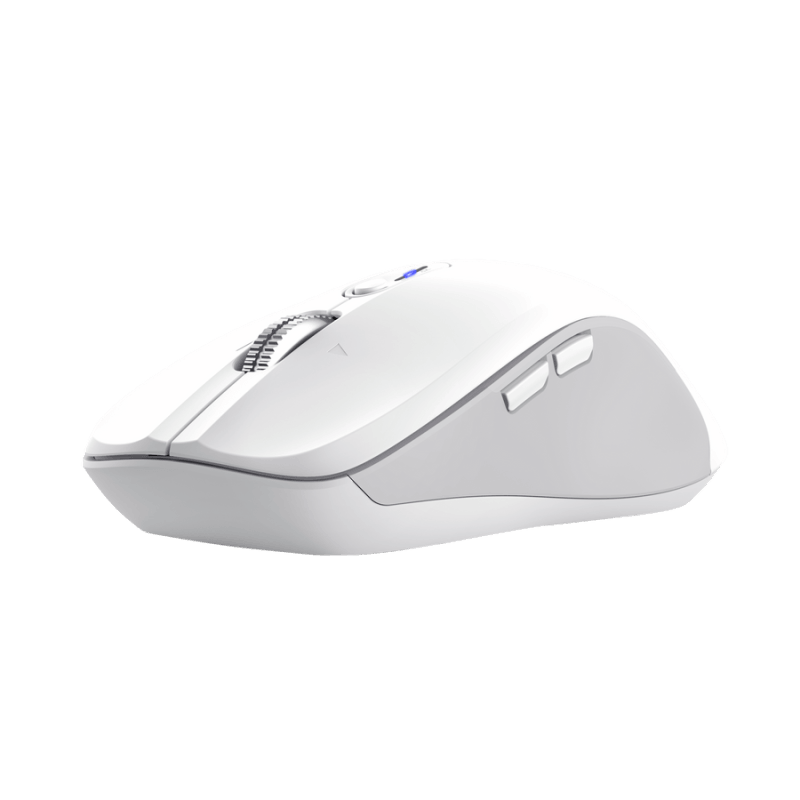 Mouse wireless Trust Ferro Hyperscroll, material ABS, interfata USB-A rezolutie maxima 3200 dpi, alb