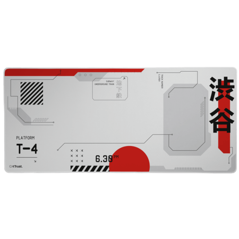 Mousepad Trust GXT 759 XXL, suprafata moale, dimensiuni 900 x 400 x 3mm, rosu/alb