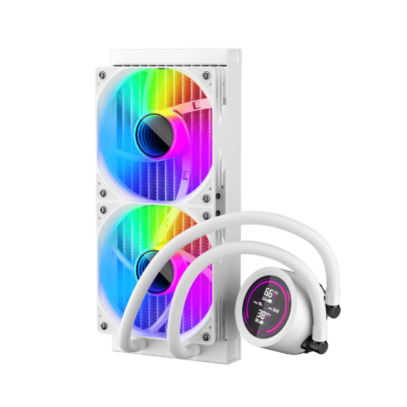 Cooler Procesor 1stPlayer Thunderstorm TS4 240-wh, display IPS, ARGB, compatibil AMD/Intel, alb