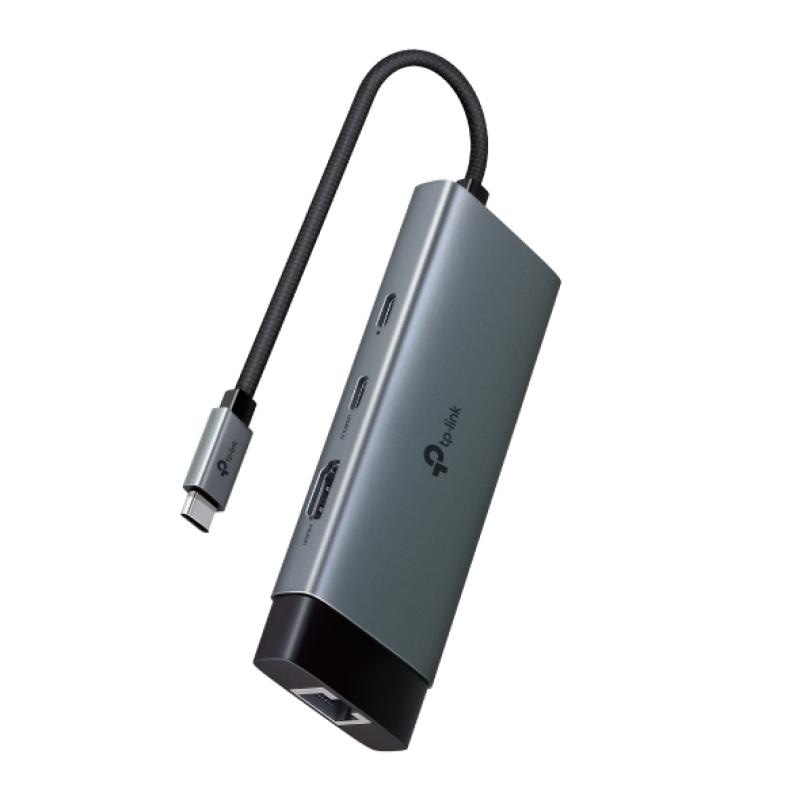 USB Type-C 6-Port Hub SPEC: 1 USB-C Connector, 1  HDMI 4K 60Hz Port, 1 USB-C PD 100W Port, 1 RJ45 1000Mbps Port, 2 USB-A 3.0 Ports, 1 USB-C 3.0 Port FEATURE: Plug and Play, Self-storage for Connector, Fast Heat Dissipation, Flexible and Durable