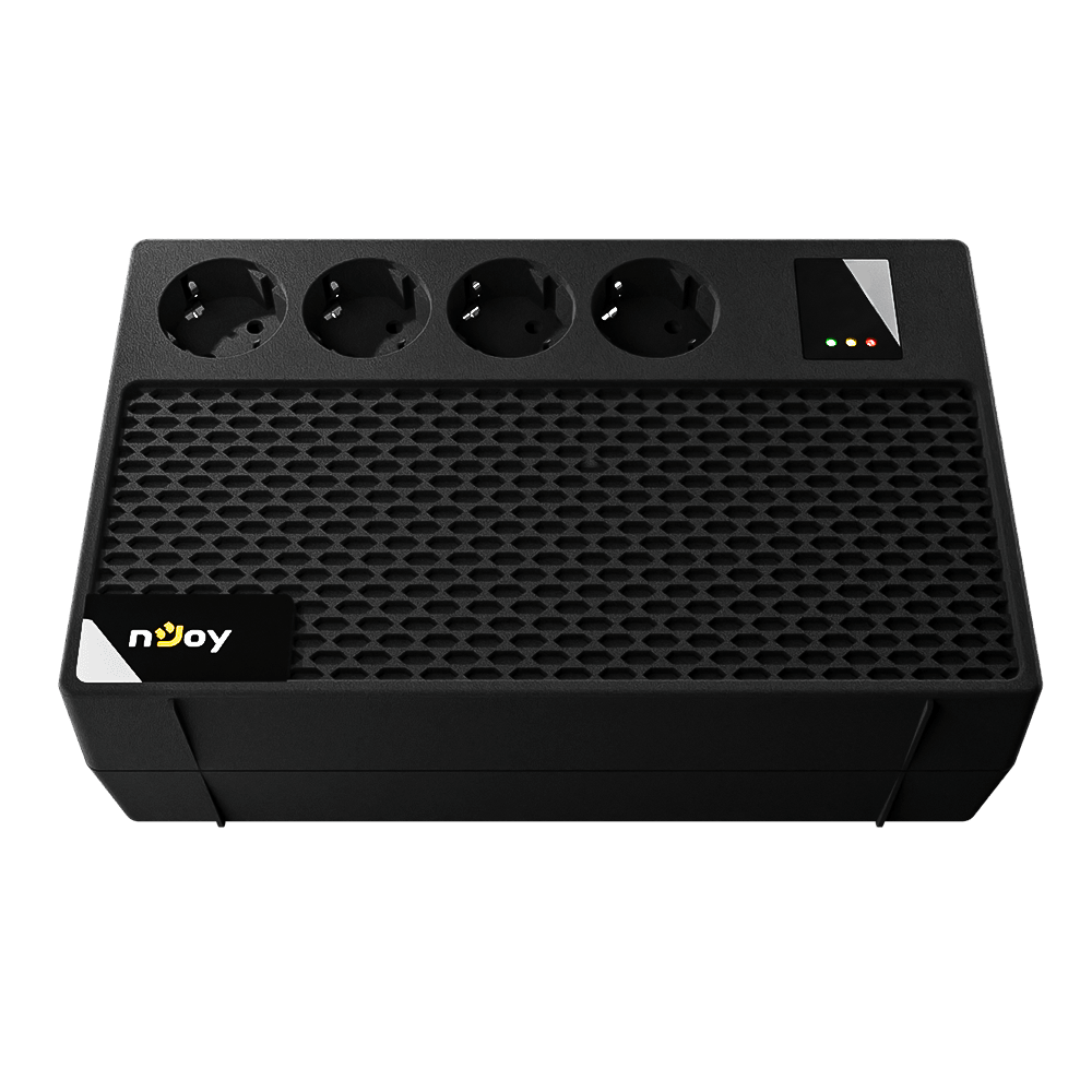 UPS nJoy Renton 650 Plus, 650VA / 360W, 4x prize Schuko conectate la baterie, fara display LCD, tensiune nominala de intrare 230V  Caracteristici Stabilizator (AVR) de tip Boost and Buck Functie auto-restart la revenirea tensiunii electrice Functie de incarcare in mod oprit Functie de pornire la