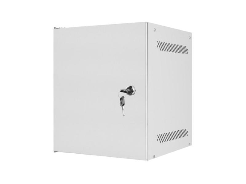 Dulap rack 10" perete 6U / 280x310 pentru auto-asamblare, cu ușă metalică, gri  (flat pack)