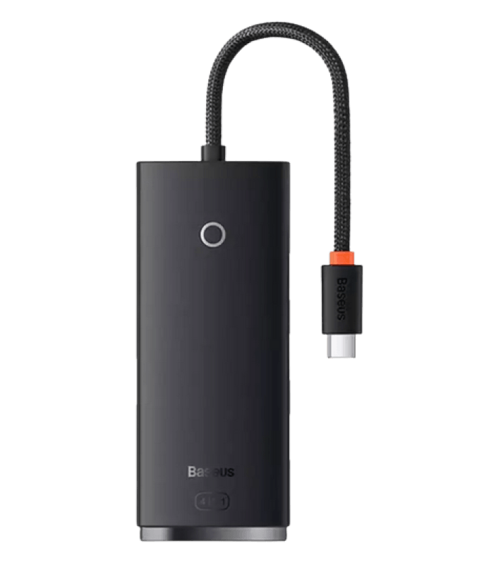 Hub extern Baseus Lite, porturi USB: USB 3.0 x 4, conectare prin USB Type-C, lungime 0.25m, negru