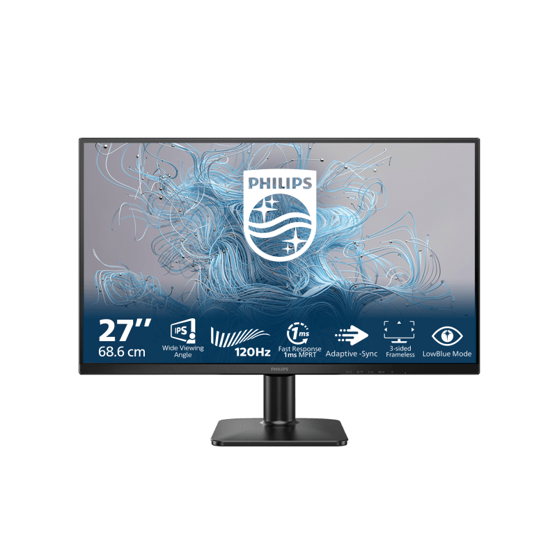 Monitor Philips 27" 27E2N1110/00, Diagonal (inch): 27, Diagonal (cm): 68, Aspect ratio: 16:9, Panel: IPS, Resolution: 1920x1080, Refresh Rate: 120Hz, Response time GtG: 4ms, Response time MPRT: 1ms, Brightness (max): 250 cd/m², Contrast (static) : 1500:1, Viewing angle: 178/178, Color Gamut Type