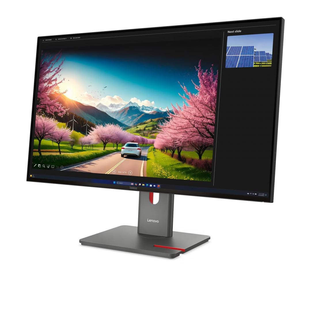 Monitor LenovoThinkVision P32UD-40 Monitor; 31.5"IPS, UHD (3840x2160), 16:9, Brightness: 350 cd/m², Contrast ratio: 1500:1, Response time: 4ms GtG (Extreme mode) / 6ms GtG (Typical mode), Dot / Pixel Per Inch: 140 dpi, Color Gamut: 98% DCI-P3, 99% sRGB, 99% BT.709, View angle: 178° / 178°, Stand
