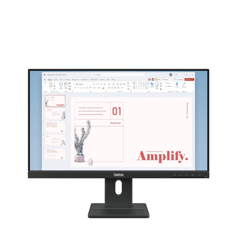 Monitor Lenovo ThinkVision E24-40; 23.8"IPS, FHD (1920x1080), 16:9, Brightness: 250 cd/m², Contrast ratio: 1300:1, Response time: 4ms GtG (Extreme mode) / 6ms GtG (Typical mode), Dot / Pixel Per Inch: 92 dpi, Color Gamut: 99% Srgb, View angle: 178° / 178°, Stand: Tilt, Swivel, Pivot, Height Adjust