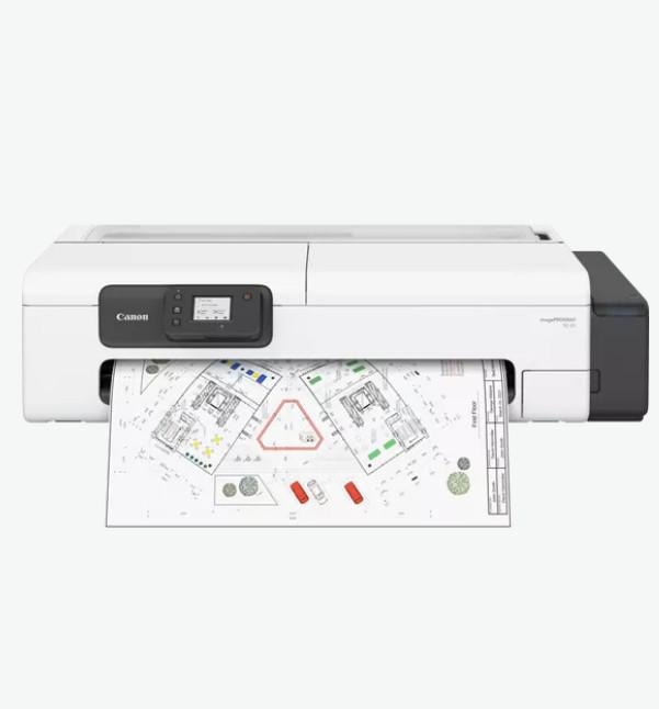 CANON TC-21 LARGE FORMAT PRINTER 24", 4 culori BK, C, M, Y, Apple AirPrint, Mopria, Chrome OS, Interfata: USB, Retea, WI-FI, Memorie: 1GB, Grosime hartie: 0.08mm - 0.28mm, Lungime printare: min.203.2mm, max. 4m, diametru maxim rola: 110mm, diamentu role intern: 2", Dimensiuni echipament: 968 x 533 x