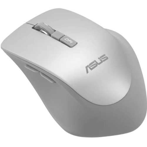 Mouse wireless ASUS WT425 (PN 90XB0280-BMU0L0), culoare Silver, rezoluţie 1000/1600 dpi comutabil, conectivitate RF 2.4GHz cu dongle USB, ergonomie pentru mâna dreaptă, clicuri silenţioase, dimensiuni 106 ,84×74,73×39,13 mm, greutate 82 g (cu baterie), alimentare 1× baterie AA, compatibil Windows