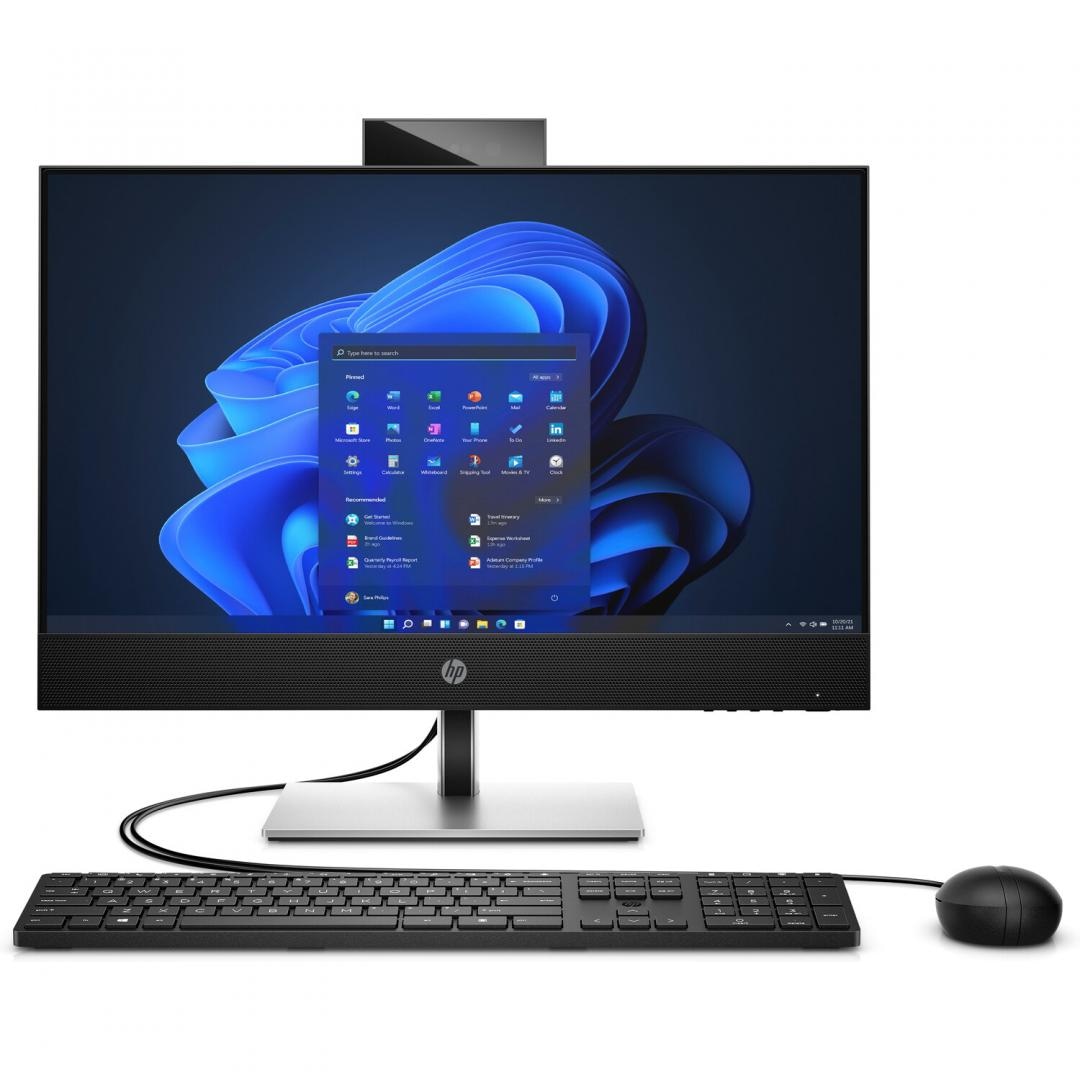 All-in-One HP ProOne440 G9 cu procesor Intel Core i5-14500T 14 Core (1.7 GHz, up to 4.8 GHz, 24MB), 16GB DDR5 4800MHz (1x16GB), 512GB M.2 2280 PCle NVMe, video integrat Intel UHD Graphics, Free DOS, Black, 1yw