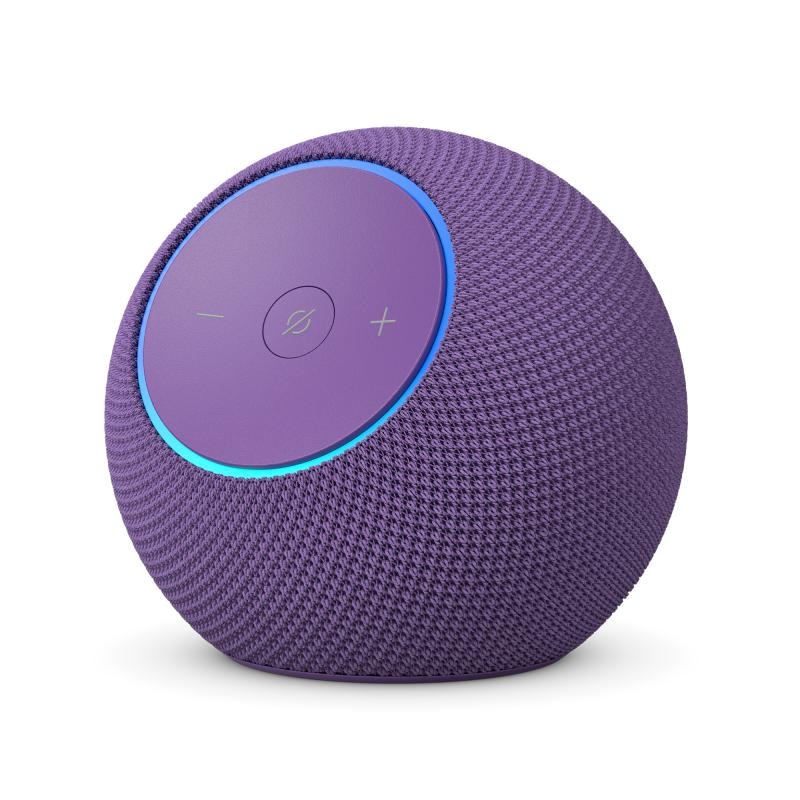 Amazon Echo Dot Max. Virtual assistant: Amazon Alexa, Shape: Spheric, Product colour: Purple. Connectivity technology: Wireless, Wi-Fi standards: 802.11a, 802.11b, 802.11g, Wi-Fi 4 (802.11n), Wi-Fi 5 (802.11ac), Wi-Fi 6 (802.11ax), Wi-Fi 6E.... Power source type: Battery. Width: 110 mm, Depth: 110