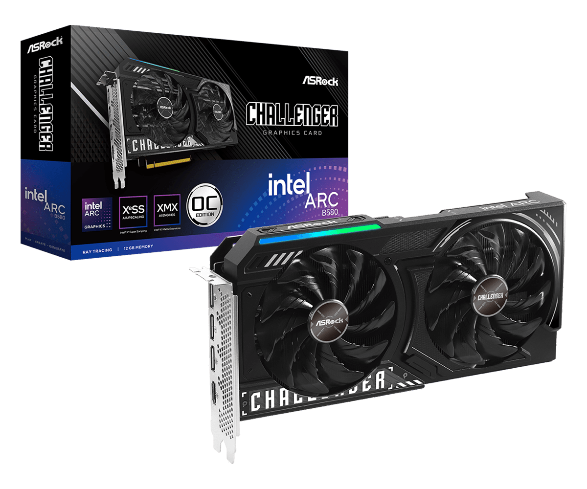 Placa Video ASROCK INTEL ARC B580 CHALLENGER 12GB OC GDDR6 192 bit