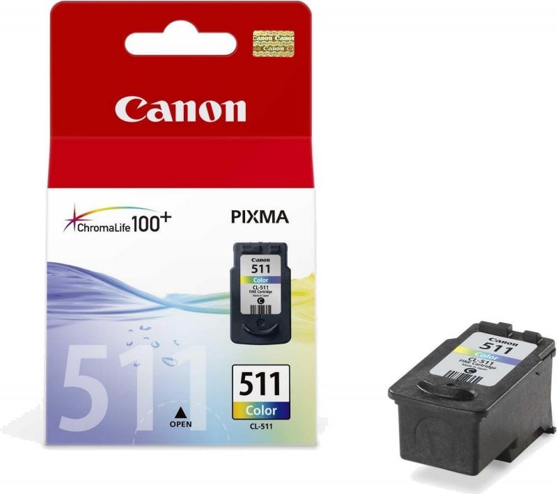Cartus cerneala Canon CL-511, color, capacitate 9ml / 245 pagini, pentru Canon Pixma IP2700, Pixma MP230, Pixma MP240, Pixma MP250, Pixma MP260, Pixma MP270, Pixma MP280, Pixma MP282, Pixma MP480, Pixma MP490, Pixma MP495, Pixma MX320, Pixma MX330, Pixma MX340, Pixma MX350, Pixma MX360, Pixma MX410