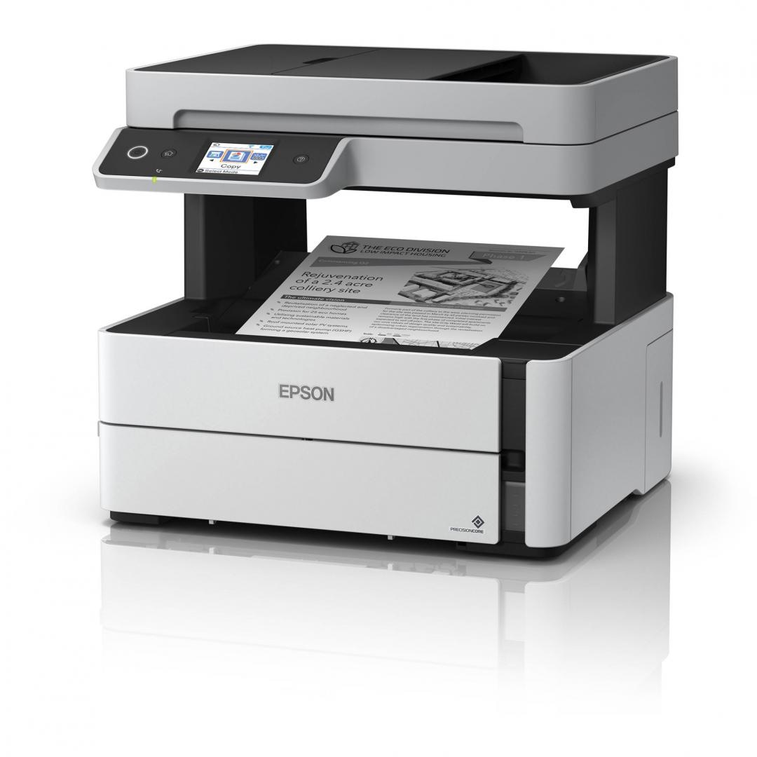 Multifunctional inkjet mono Eco tank E-T M3170, dimensiune A4 (Printare, Copiere, Scanare, Fax), viteza 39ppm alb-negru, Duplex, rezolutie 1200 x 2400 dpi, alimentare hartie 250 coli, ADF 35 coli, scanner CIS rezolutie 1200x2400 dpi, interfata: USB, Ethernet, WiFi, Wi-Fi Direct, consumabile