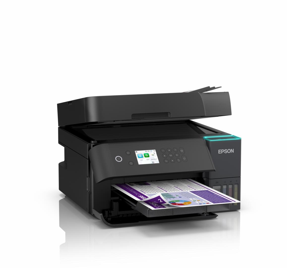 Multifunctional inkjet color Epson EcoTank CISS L6370, dimensiune A4 (Printare,Copiere, Scanare), printare borderless, viteza 35ppm alb-negru, 23ppm color, rezolutie 4800x1200 dpi, alimentare hartie 250 coli,ADF 30 coli, duplex automat ,scanner CIS rezolutie 1200x2400, consumabile: (black 8.5k