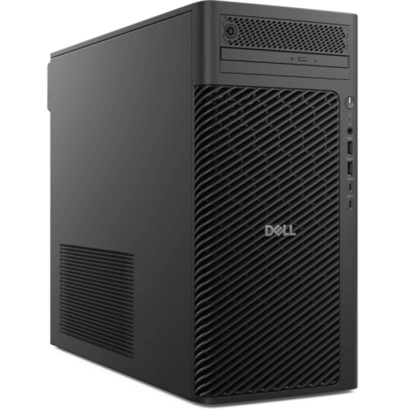 Dell Pro Max Tower T2 (FCT2250), desktop tower chassis with TPM, 1500W (80 Plus Platinum) PSU, ENERGY STAR Qualified, EPEAT Gold with Climate+, Intel Core Ultra 7 265K processor (30 MB cache, 20 cores, 20 threads, 3.3 GHz to 5.5 GHz, 125W), Intel vPro Enterprise, NVIDIA RTX 2000 ADA graphics card