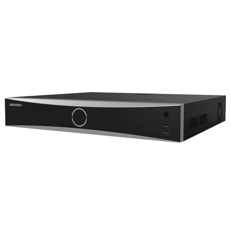 NVR Hikvision 16 canale AcuSense DS-7716NXI-K4(D); 2-ch@12 MP or 4-ch@8 MP or 8-ch@4 MP or 16-ch@1080p, H.265+/H.265/H.264+/H.264, iesiri: HDMI/VGA, 4x SATA max 16TB pe HDD, AI by NVR Facial recognition, perimeter protection, motion detection 2.0, AI by Camera Facial recognition, perimeter