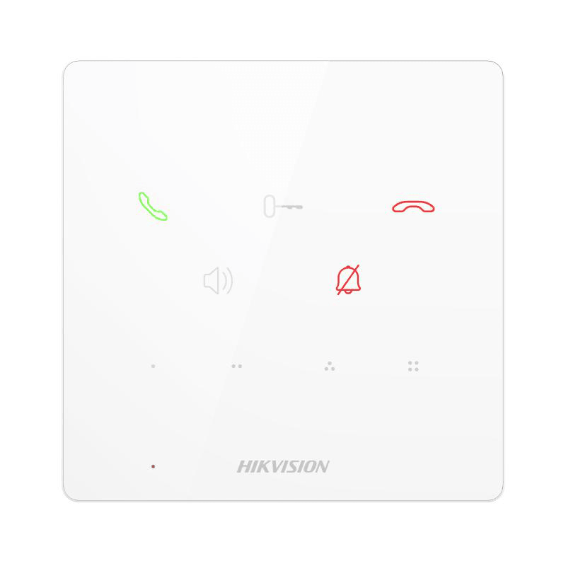 Post interior interfon audio Hikvision DS-KH6000-E1/WH, 9 butoane, microfon inclus, difuzor inclus, interfata: 1 RJ-45 100 Mbps, alimentare: IEEE802.3af, Standard PoE,12 VDC, temperatura de functionare: -10 °C to 50 °C