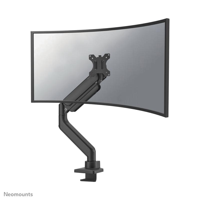 Brat monitor pentru ecrane curbate Neomounts DS70PLUS-450BL1; pentru display-uri cu diagonale 17"-49", sistem de prindere VESA 75x75~100x100, greutate maxima suportata 18kg, full motion, tilt +45°, swivel 90°, rotate 180°, distanta fata de perete 108-568mm; gas spring; culoare negru. Garantie 5 ani