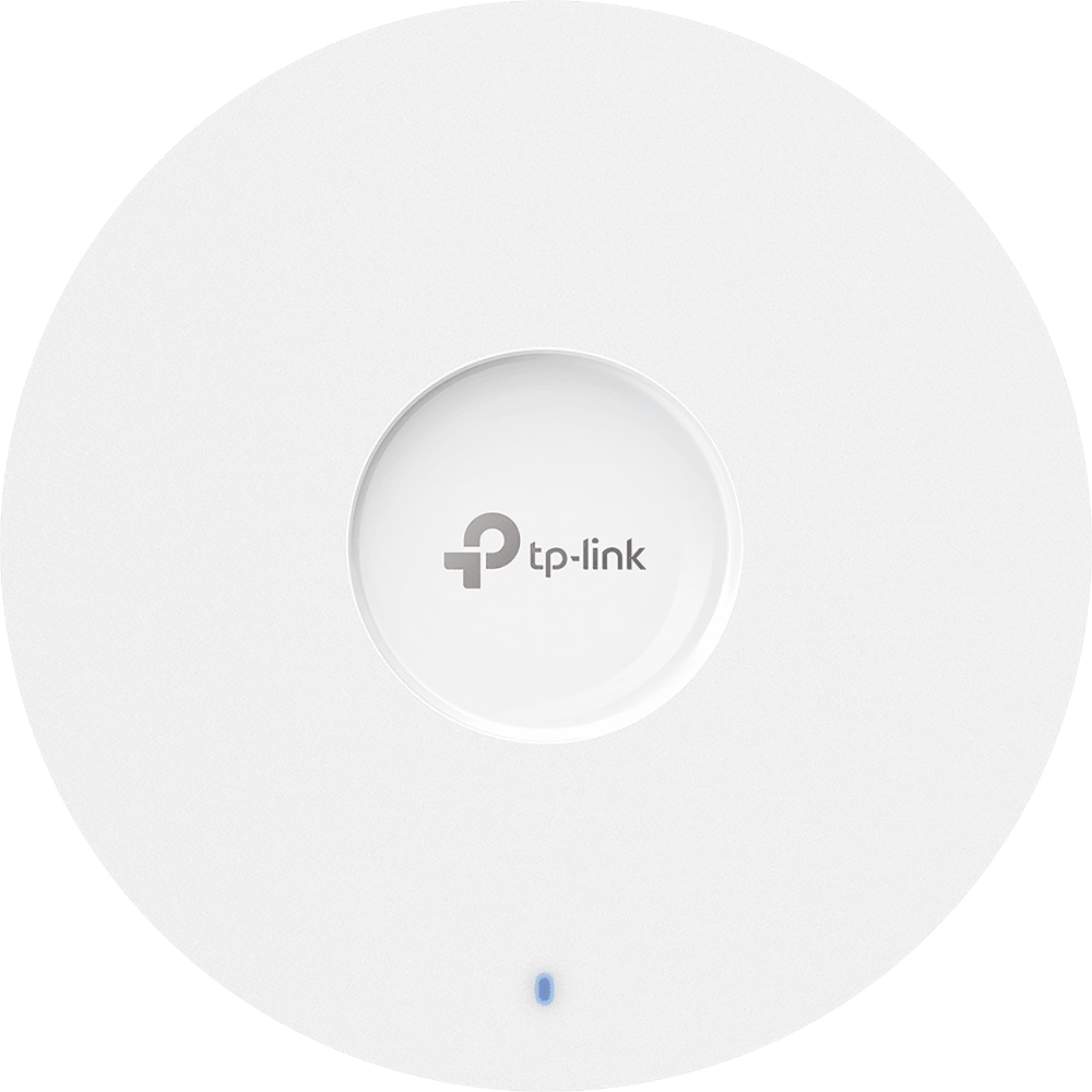 "Omada AX6000 Ceiling Mount Dual-Band Wi-Fi 6 Access Point PORT: 1×2.5G RJ45 Port SPEED:1148Mbps at 2.4 GHz + 4804 Mbps at 5 GHz FEATURE: 802.3at POE+ and 12V DC (Power Adapter is not included), 4×Internal Antennas, MU-MIMO, 160MHz Supported, Seamless Roaming, Band Steering, Beamforming, Load