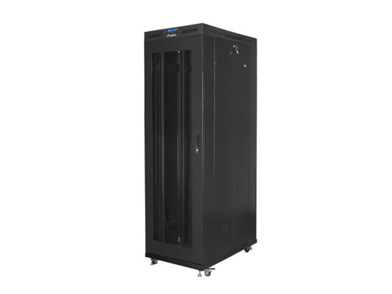 Cabinet rack Lanberg 19" 42U/800X1200, Self-assembly, RAL9004, greutate 139 kg, negru
