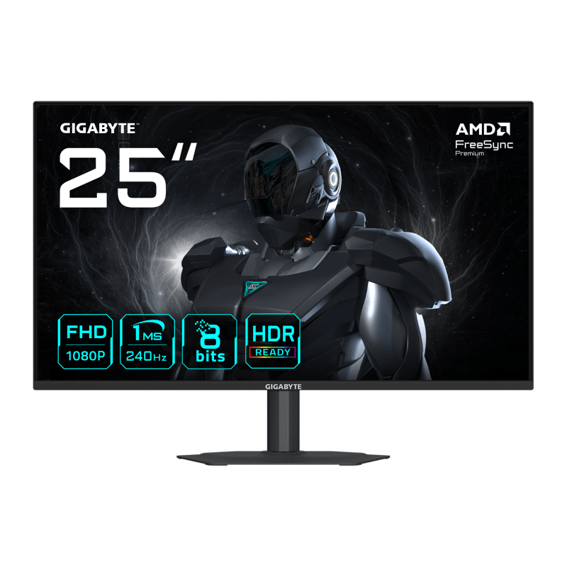 Monitor SS IPS LED GIGABYTE 24.5" G25F2A, Full HD 1920 x 1080, HDMI, DisplayPort, Boxe, Pivot Negru