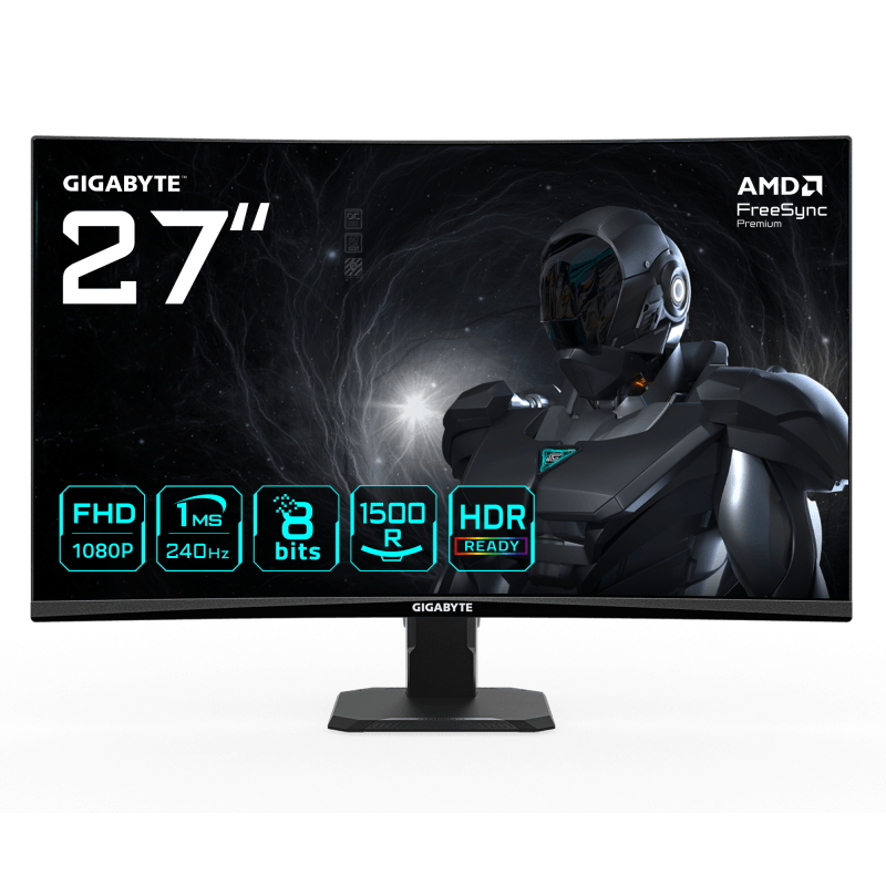 GIGABYTE GS27FC2. Display diagonal: 68.6 cm (27"), Display resolution: 1920 x 1080 pixels, HD type: Full HD, Display technology: LED, Response time: 1 ms, Native aspect ratio: 16:10, Viewing angle, horizontal: 178°, Viewing angle, vertical: 178°. VESA mounting. Product colour: Black