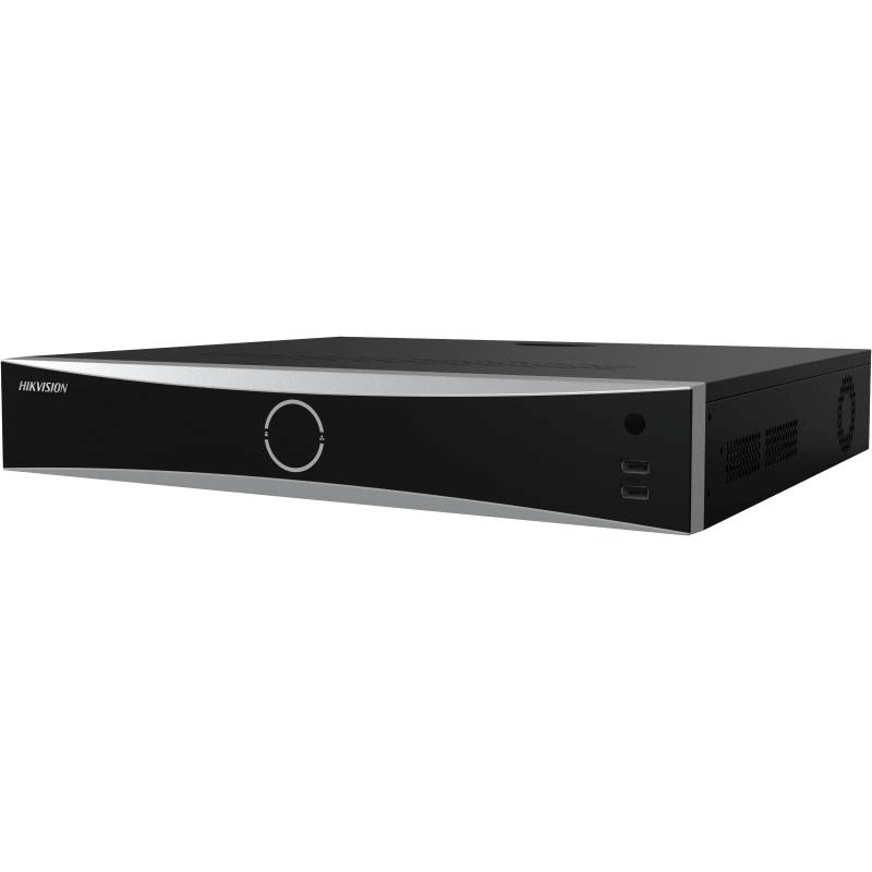 NVR Hikvision 16 canale DeepinMind IDS-7716NXI-M4/16P/X; 2-ch@32 MP/2- ch@24 MP/4-ch@12 MP/8-ch@8 MP/16-ch@4 MP, H.265+/H.265/H.264+/H.264, iesiri: 2x HDMI, 1x VGA, 1x CVBS BNC (1.0 Vp-p, 75 Ω), 4x SATA max 16TB pe HDD, AI by NVR: Facial recognition, perimeter protection, video structuralization