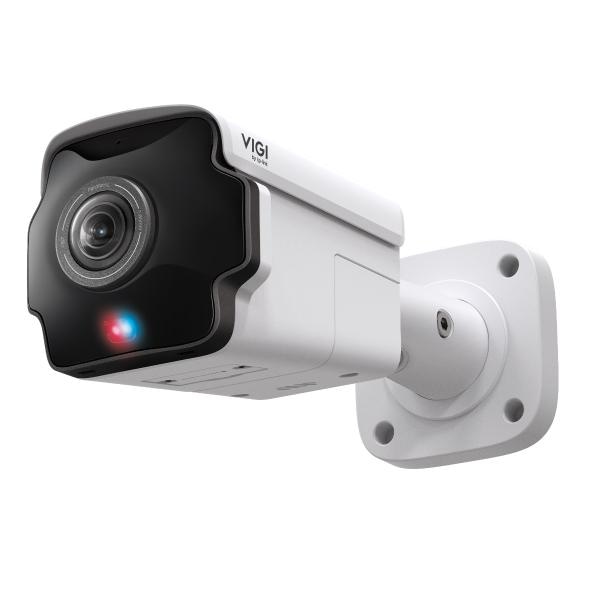 VIGI 8MP IR Panoramic Bullet Network Camera; 180° Panorama View with Huge Vision 4K (8MP) Ultra HD and IR Range Up to 65.62 ft (20 m)*1 Red-Blue Warning Lights with Stronger Deterrence People & Vehicle Analytics*2 Human & Vehicle Classification Smart Detection Smart Video Enhancement Technology