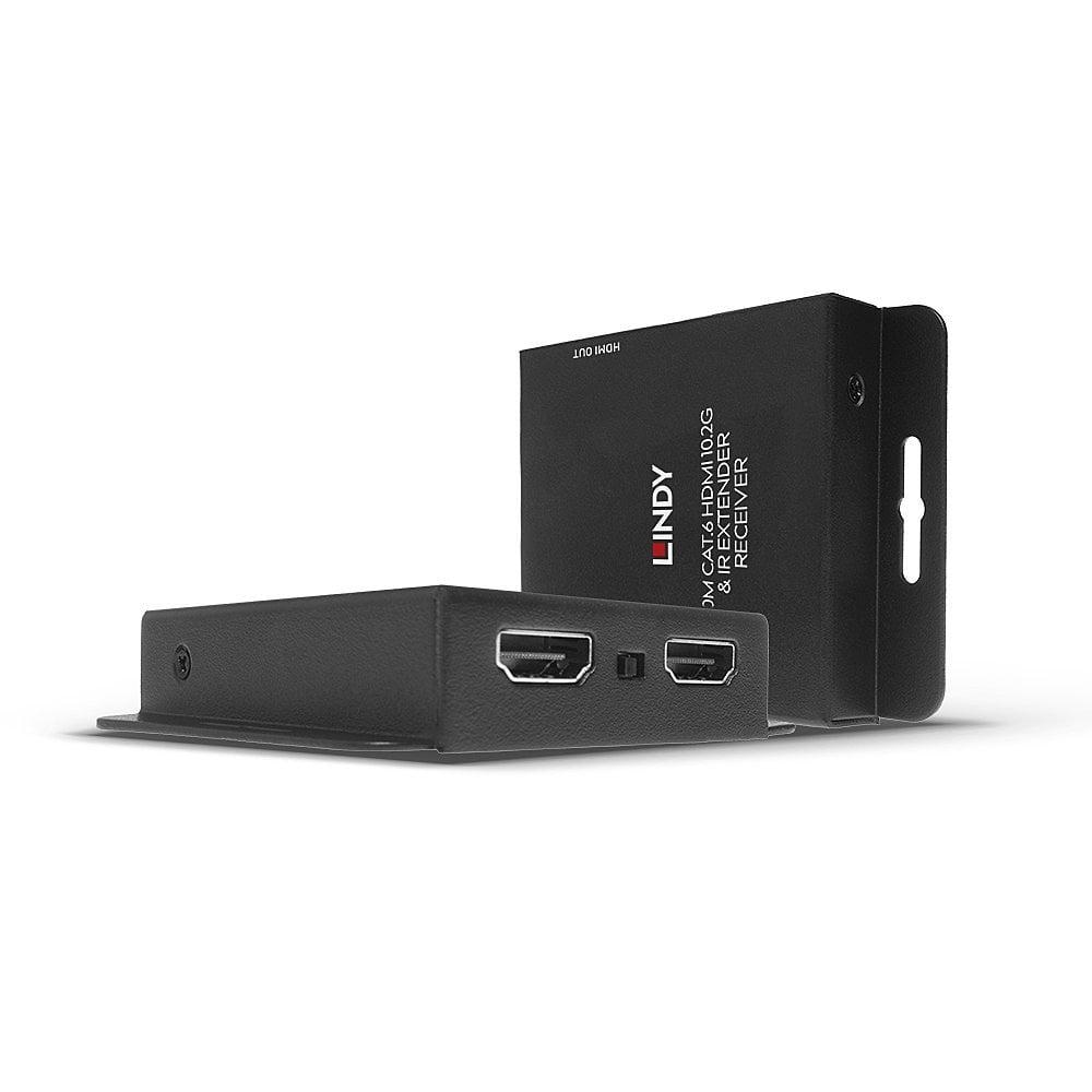Lindy 50m Cat.6 HDMI & IR Extender with Loop Out Description Extends HDMI & IR Signals up to 70m using a single Cat.6 Cable Supports resolutions up to 3840x2160@30Hz 4:4:4 8bit Features a loop-through HDMI output on the Transmitter for local monitoring Supports power over Cable, only a single